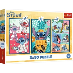 Trefl 3 x 80 db-os puzzle - Stitch (34885)