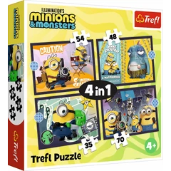 Trefl 4 az 1-ben puzzle (35,48,54,70 db-os) - Minionok és Szörnyek (34698)