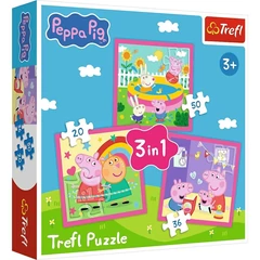 Trefl 3 az 1-ben puzzle (20,36,50 db-os) - Peppa malac (34873)