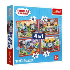 Trefl 4 az 1-ben puzzle (12,15,20,24 db-os) - Thomas és barátai (34619)