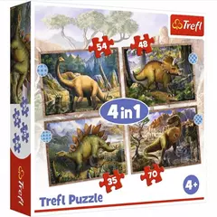Trefl 4 az 1-ben puzzle (35,48,54,70 db-os) - Dinoszauruszok (34383)