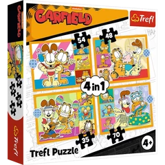 Trefl 4 az 1-ben puzzle (35,48,54,70 db-os) - Garfield (34673)