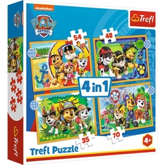Trefl 4 az 1-ben puzzle (35,48,54,70 db-os) - Mancs Őrjárat - Kalandok (34395)