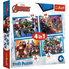 Trefl 4 az 1-ben puzzle (35,48,54,70 db-os) - Marvel - Avengers - Bosszúállók (34386)