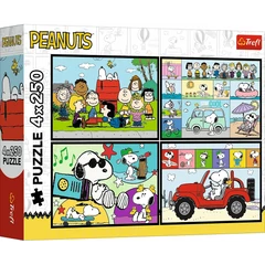 Trefl 4 x 250 db-os puzzle - Penauts kalandok (13370)
