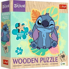 Trefl 50 db-os Wooden Contour Fa Puzzle - Stitch (20281)