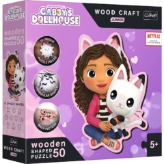Trefl 50 db-os Wood Craft Shaped Prémium Fa Puzzle - Gabby and her Kitty (20202)