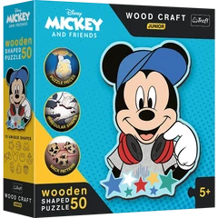 Trefl 50 db-os Wood Craft Shaped Prémium Fa Puzzle - Mickey világa (20199)