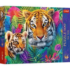 Trefl 500 db-os Premium Plus puzzle - Tea Time - Tigrisek a dzsungelben (37625)