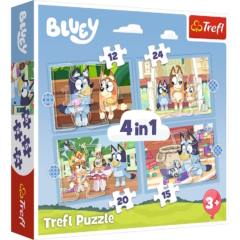 Trefl 4 az 1-ben puzzle (12,24,20,15 db-os) – Bluey világa (34637)