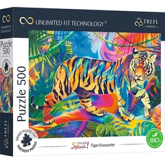 Trefl 500 db-os UFT Prime puzzle - Color Splash - Találkozás a tigrissel (37453)