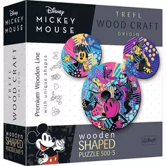 Trefl 505 db-os Wood Craft Shaped Prémium Fa Puzzle - Disney - Mickey Mouse (20168)