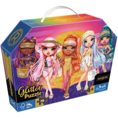 Trefl 70 db-os puzzle táskában - Rainbow High - Glitter effect (53020)