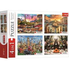 Trefl 4 x 1000 db-os puzzle - Festett városok és kapibarák (94068)