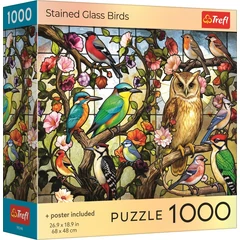 Trefl 1000 db-os puzzle - Színes üvegmadarak (99306)