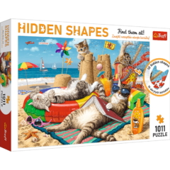 Trefl 1011 db-os Hidden Shapes puzzle - Macskák vakációja (10674)