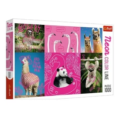 Trefl 1000 db-os puzzle - Neon Color Line - Őrült állatok (10594)