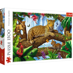 Trefl 1500 db-os puzzle - Leopárdok a fák között  (26160)