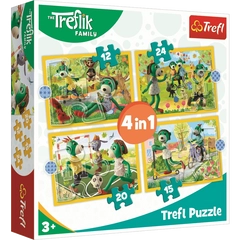 Trefl 4 az 1-ben puzzle (12,15,20,24 db-os) - A Treflik család együtt szórakozik (34358)