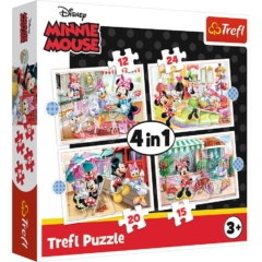 Trefl 4 az 1-ben puzzle (12,15,20,24 db-os) - Minnie Mouse és barátai