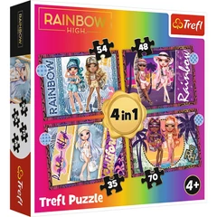 Trefl 4 az 1-ben puzzle (35,48,54,70 db-os) - Rainbow High divatbabák (34614)