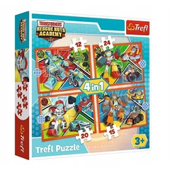 Trefl 4 az 1-ben puzzle (12,15,20,24 db-os) - Transformers Mentő Bot Akadémia