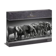 Ulmer 1000 db-os Panoráma puzzle - Elephants at the water (4457)