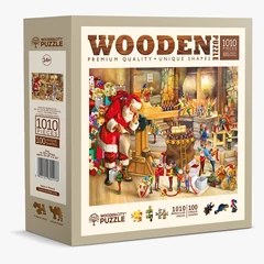 Wooden City 1010 db-os fa puzzle - A Mikulás műhelye (NB1010-0049-XL)