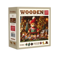 Wooden City 1010 db-os fa puzzle - Karácsonyi mackó (NB0807-XL)