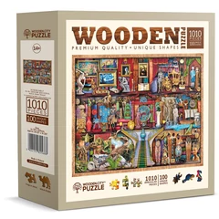 Wooden City 1010 db-os fa puzzle - Múzeumi könyvespolc (NB1010-0136-XL)