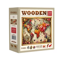 Wooden City 1010 db-os fa puzzle - Színes térkép (NB0805-XL)