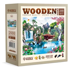 Wooden City 2000 db-os fa puzzle - Vízesések a japán kertben (AL2000-0124-XXL)