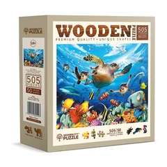 Wooden City 505 db-os fa puzzle - Élet az óceán mélyén (NB505-0105-L)