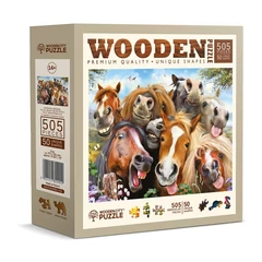 Wooden City 505 db-os fa puzzle - Lovak szelfi (NB505-0015-L)