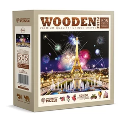 Wooden City 505 db-os fa puzzle - Párizs éjszaka (NB505-0019-L)