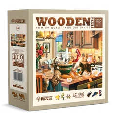 Wooden City 1010 db-os fa puzzle - Royal Cats (828252)