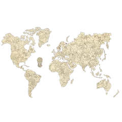 Wooden City WM515 - World Map Animals XL - Wooden Puzzle