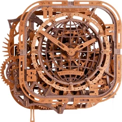 Wooden City WR360 - Gear Globe Wall Clock - Wooden Puzzle