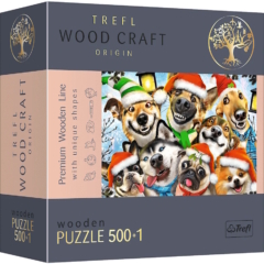Trefl 501 db-os Wood Craft Prémium Fa Puzzle - Kutyák karácsonya (20173)
