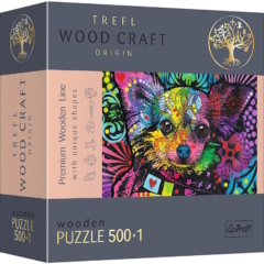 Trefl 501 db-os Wood Craft Prémium Fa Puzzle - Színes kutyus (20160)