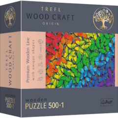 Trefl 501 db-os Wood Craft Prémium Fa Puzzle - Szivárvány pillangók (20159)
