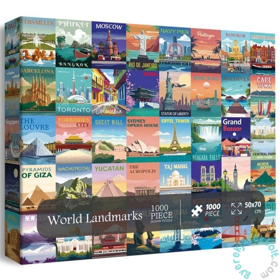 Bboldin 1000 db-os puzzle - World Landmarks (Z-1444)