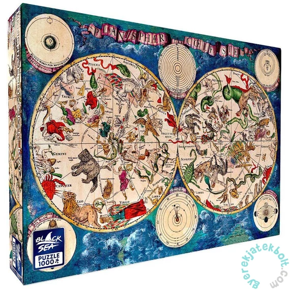 Black Sea 1000 db-os puzzle - Sky Map, 1670, Frederick de Witt (BS82231)