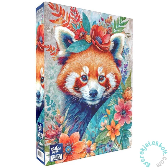 Black Sea 500 db-os puzzle - Among the Flowers - Red panda (BS82405)