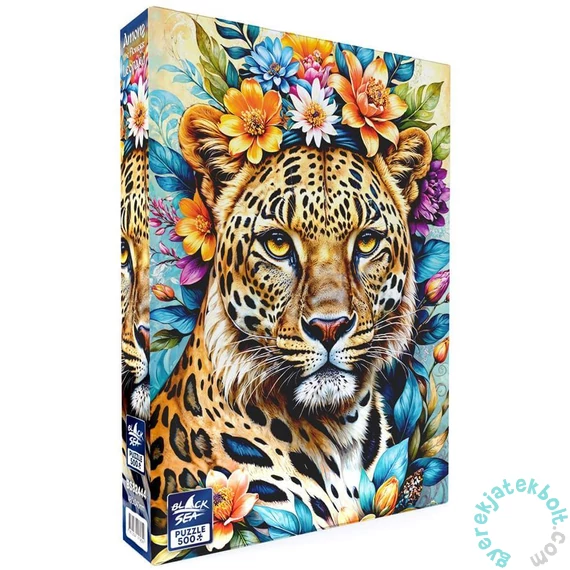 Black Sea 500 db-os puzzle - Among the Flowers - Leopard (BS82444)