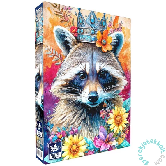 Black Sea 500 db-os puzzle - Among the Flowers - Raccoon (BS82505)