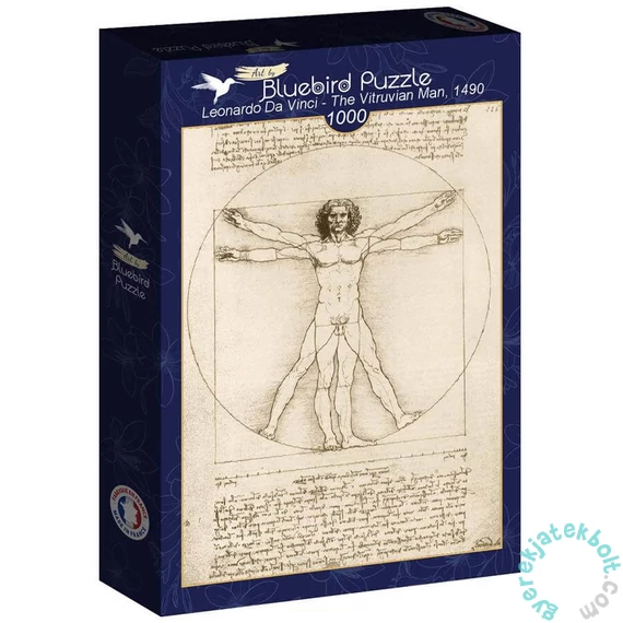 Bluebird 1000 db-os Art by puzzle - Leonardo Da Vinci - The Vitruvian Man  1490 (60211)