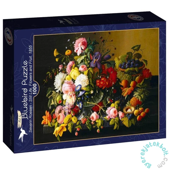 Bluebird 1000 db-os Art by puzzle - Severin Roesen - Still Life Flowers and Fruit 1855 (60289)