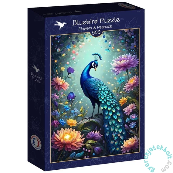 Bluebird 500 db-os puzzle - Flowers &amp; Peacock (90847)