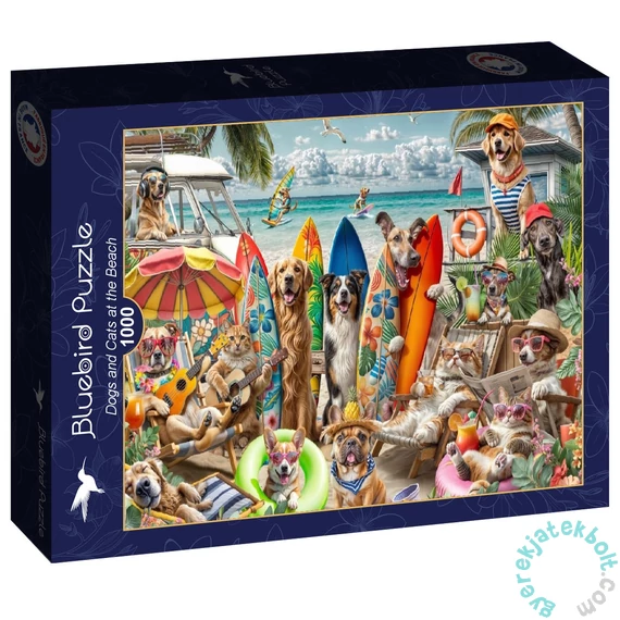 Bluebird 1000 db-os puzzle - Dogs and Cats at the Beach (91044)